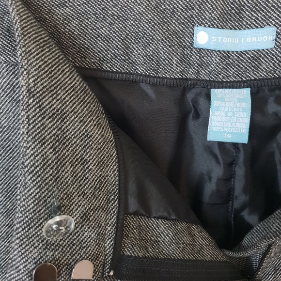 Tweed Style Grey Wide Bell Bottom Pant Dress Pants - Picture 8 of 8